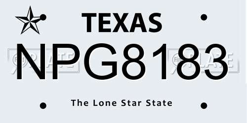 NPG8183 Texas License Plate