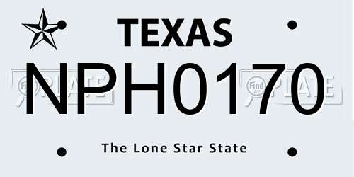 NPH0170 Texas License Plate