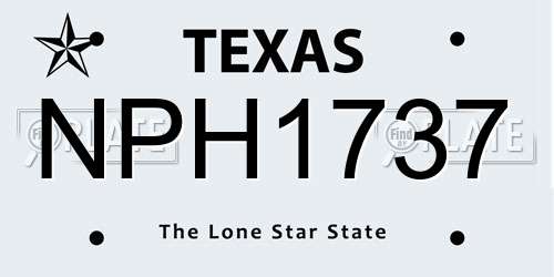NPH1737 Texas License Plate