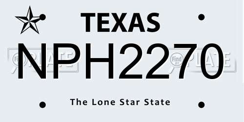 NPH2270 Texas License Plate