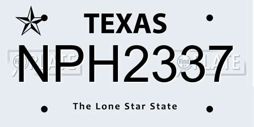 NPH2337 Texas License Plate