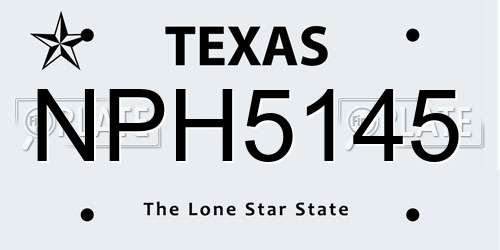 NPH5145 Texas License Plate