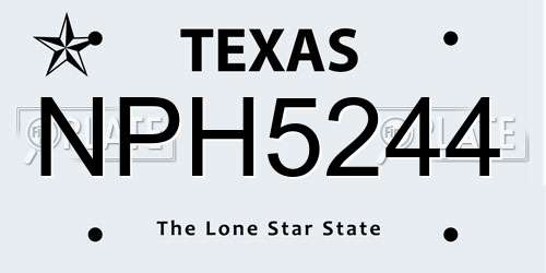 NPH5244 Texas License Plate