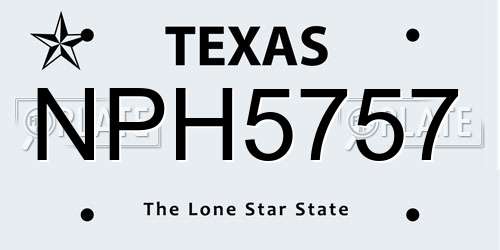 NPH5757 Texas License Plate