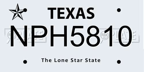 NPH5810 Texas License Plate