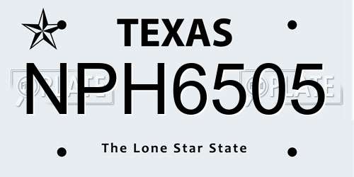 NPH6505 Texas License Plate