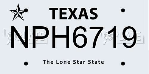 NPH6719 Texas License Plate