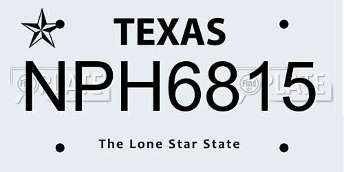 NPH6815 Texas License Plate