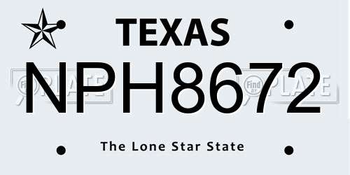 NPH8672 Texas License Plate