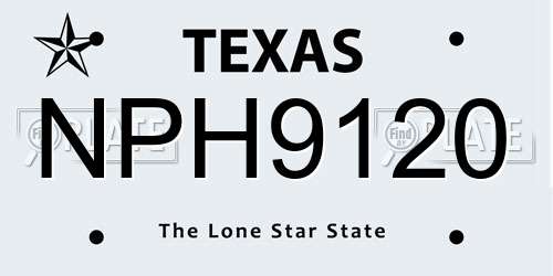 NPH9120 Texas License Plate