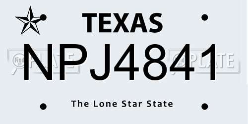 NPJ4841 Texas License Plate