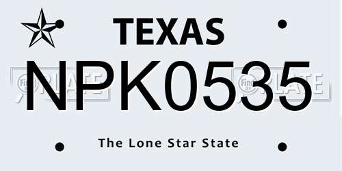 NPK0535 Texas License Plate