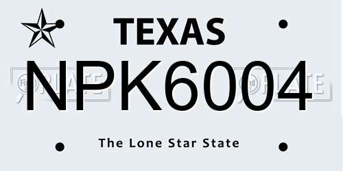 NPK6004 Texas License Plate