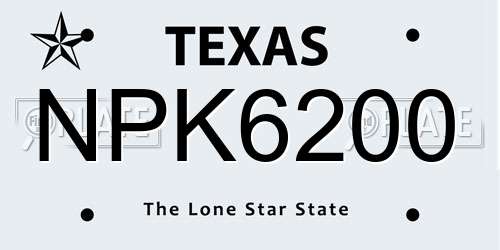 NPK6200 Texas License Plate