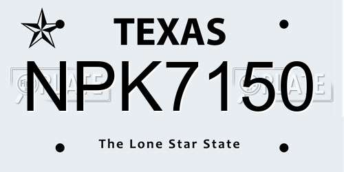 NPK7150 Texas License Plate