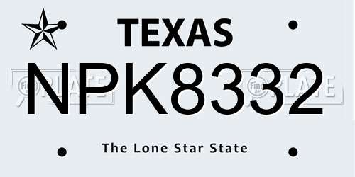 NPK8332 Texas License Plate