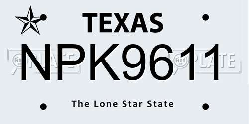 NPK9611 Texas License Plate