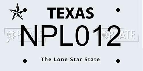 NPL012 Texas License Plate