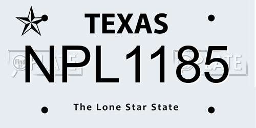 NPL1185 Texas License Plate