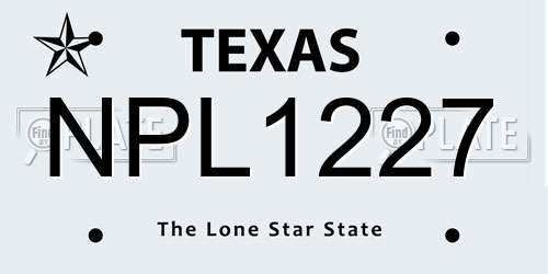 NPL1227 Texas License Plate