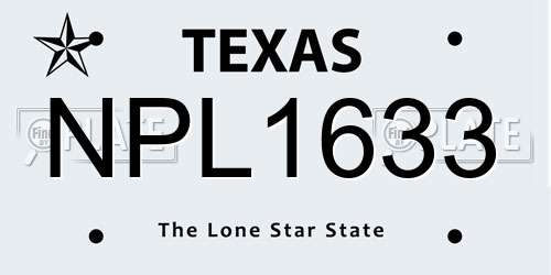 NPL1633 Texas License Plate