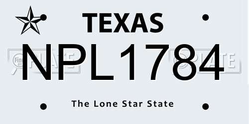 NPL1784 Texas License Plate