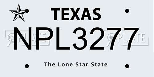 NPL3277 Texas License Plate
