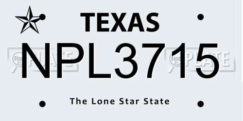 NPL3715 Texas License Plate