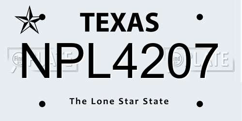NPL4207 Texas License Plate