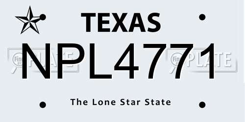 NPL4771 Texas License Plate