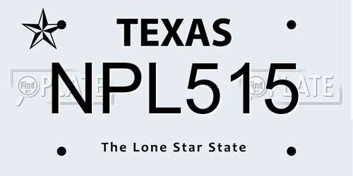 NPL515 Texas License Plate