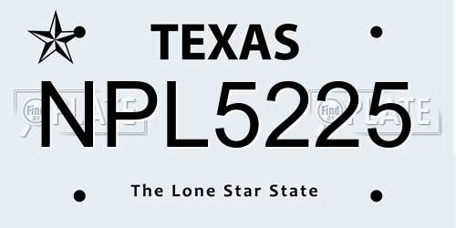 NPL5225 Texas License Plate
