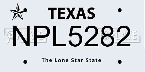 NPL5282 Texas License Plate