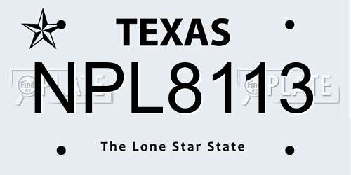 NPL8113 Texas License Plate