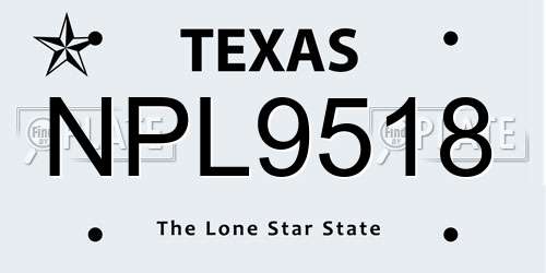 NPL9518 Texas License Plate