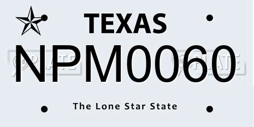 NPM0060 Texas License Plate