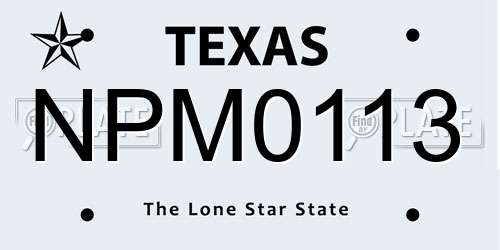 NPM0113 Texas License Plate