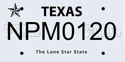 NPM0120 Texas License Plate