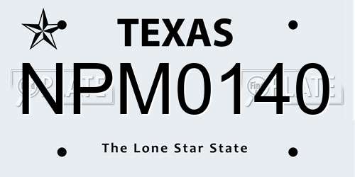 NPM0140 Texas License Plate