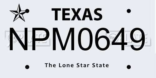 NPM0649 Texas License Plate