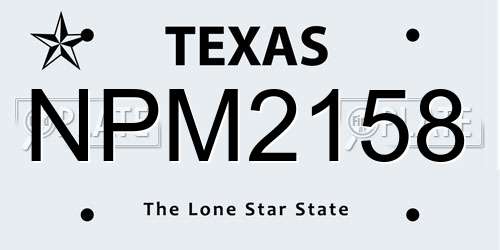 NPM2158 Texas License Plate