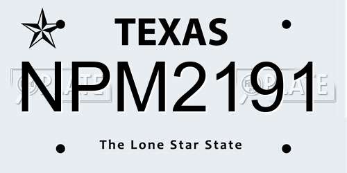 NPM2191 Texas License Plate