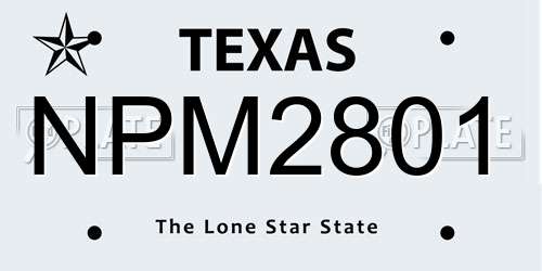 NPM2801 Texas License Plate