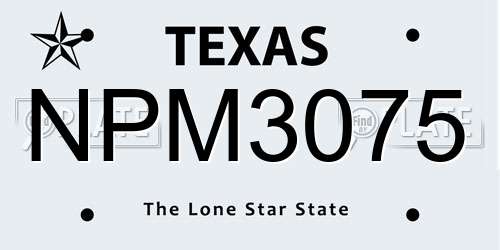 NPM3075 Texas License Plate