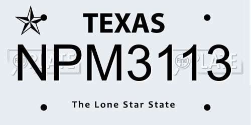NPM3113 Texas License Plate