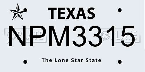NPM3315 Texas License Plate