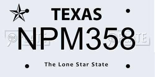 NPM358 Texas License Plate