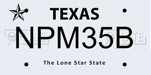 NPM35B Texas License Plate