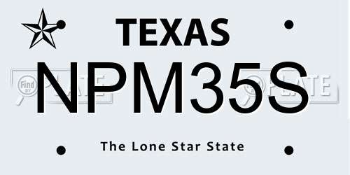 NPM35S Texas License Plate