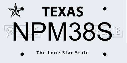 NPM38S Texas License Plate